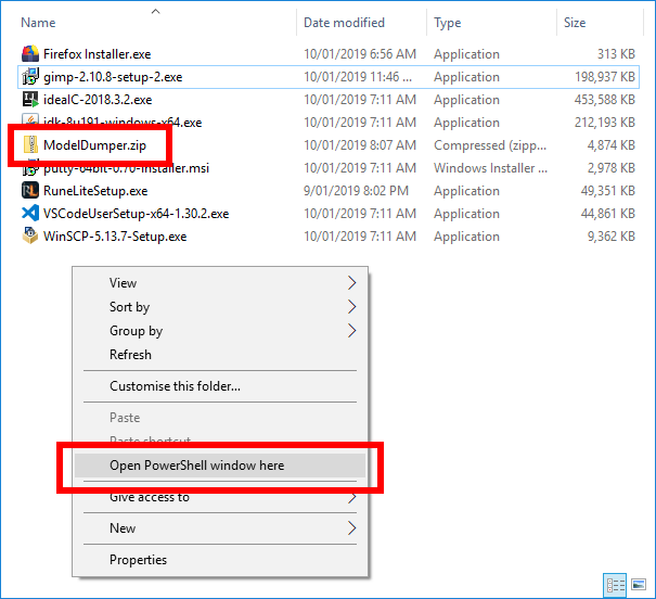 Open Windows PowerShell for file hashing