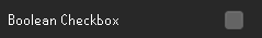 Example configuration menu item for a boolean checkbox
