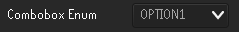 Example configuration menu item for a combo box selector