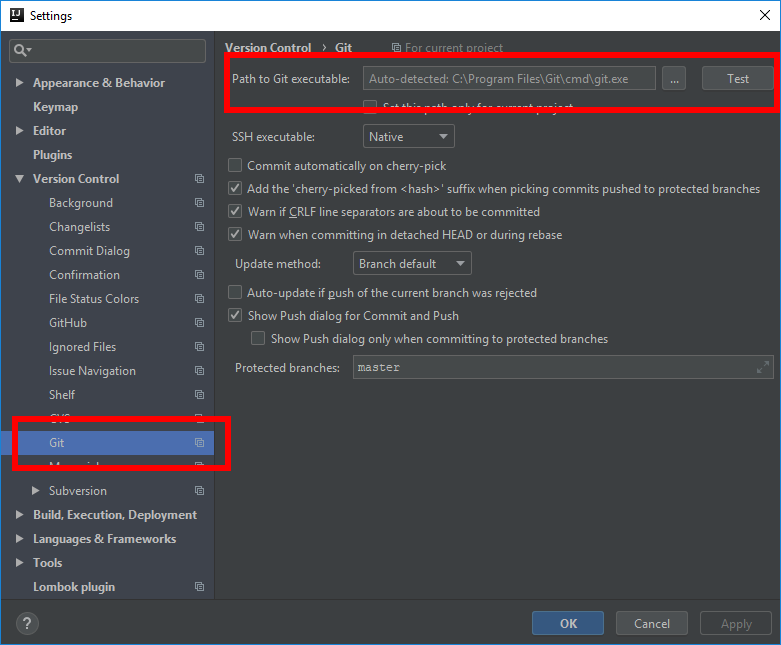 Integration of Git-SCM with the Intellij IDE