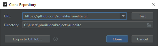 IntelliJ IDEA Clone RuneLite Git Repository